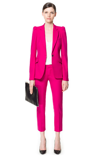 Zara Shocking Pink Suit