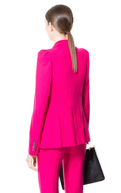shocking pink suit back